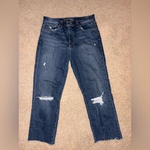 Distressed Blue Capris